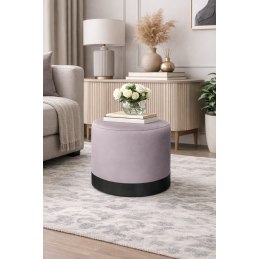 Pufa LUX welurowa z czarną podstawą MG55 – elegancka pufa glamour do salonu