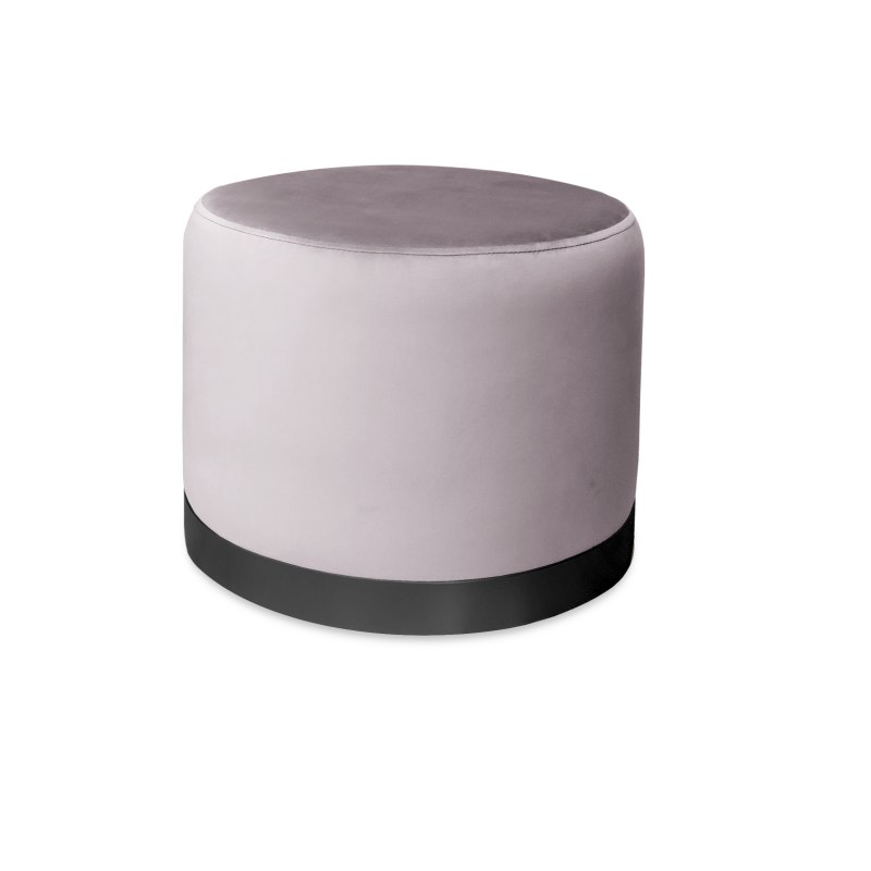 Pufa LUX welurowa z czarną podstawą MG55 – elegancka pufa glamour do salonu