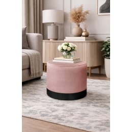 Pufa LUX welurowa z czarną podstawą MG58 – elegancka pufa glamour do salonu