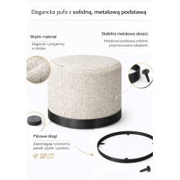 Nowoczesna pufa LUX IMO idealna do salonu i przedpokoju