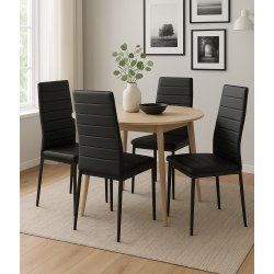 Krzesło do jadalni z eko skóry – nowoczesne, metalowe nogi