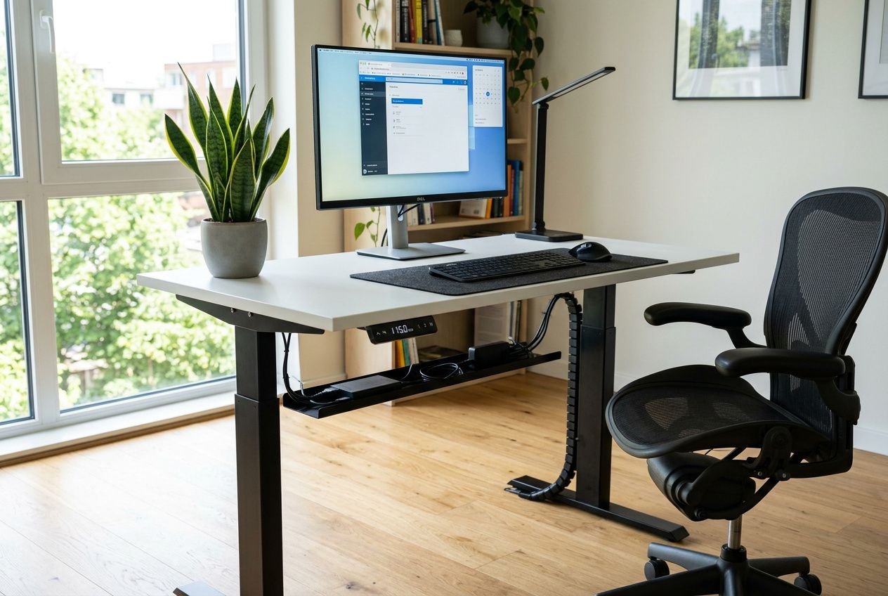 Nowoczesne biurko elektryczne wysokie z regulacją